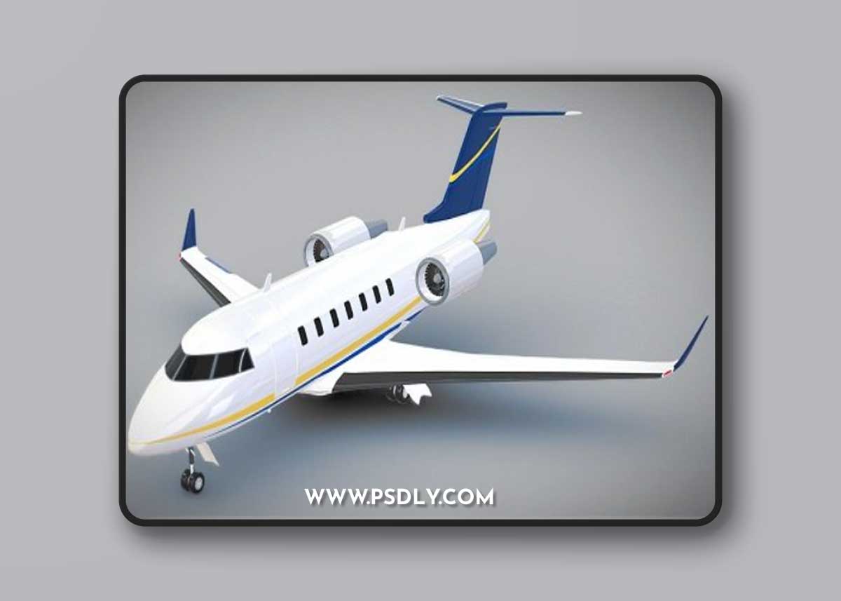 Bombardier Challenger 600 business jet 3D Model