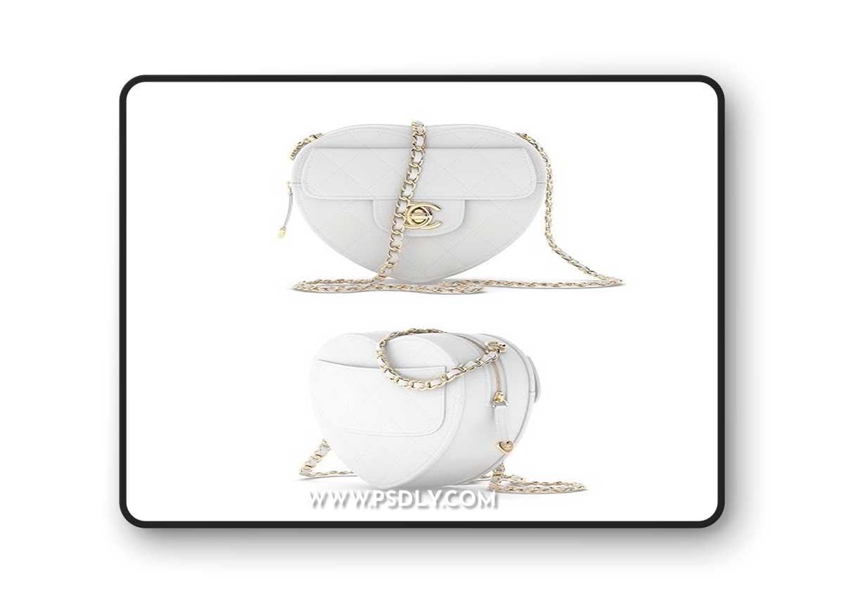 Chanel Heart Clutch with Chain PBR Realistic 3D model