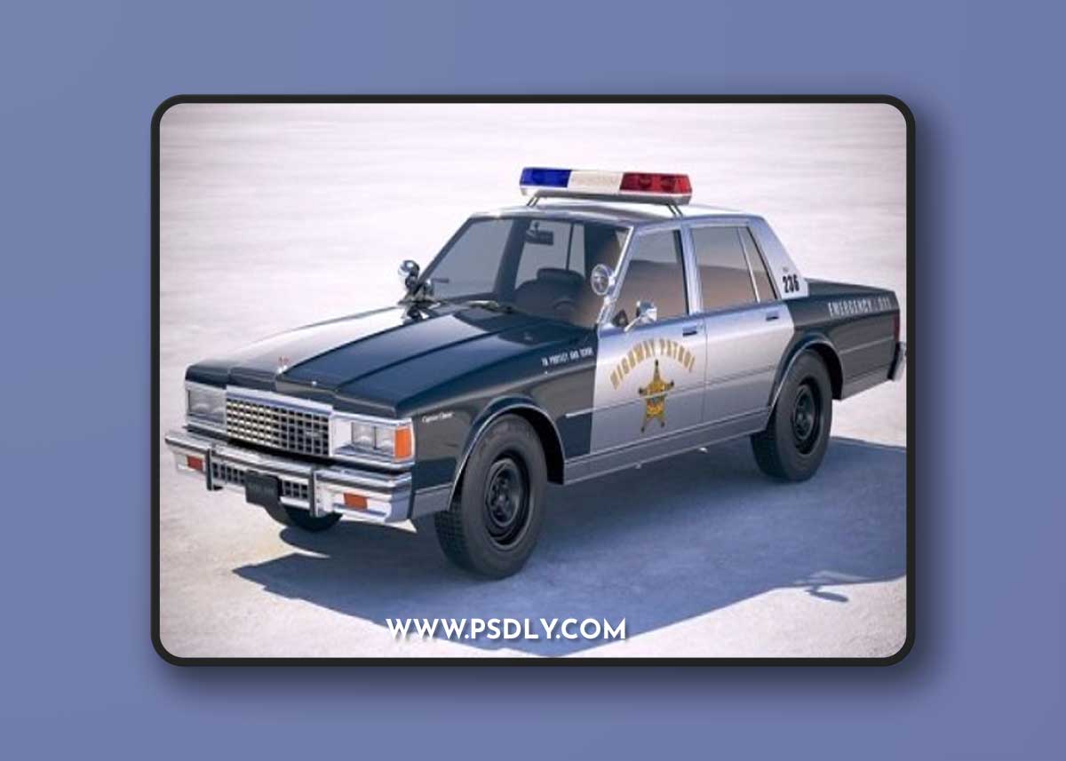 Classic Police Car 1978 3D Model