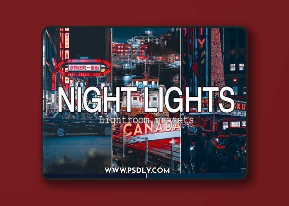 CreativeMarket - 9 Night Lights Lightroom presets 10356468