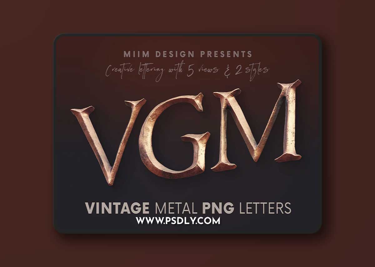 Creativemarket - Vintage Metallic - 3D Lettering 6117534