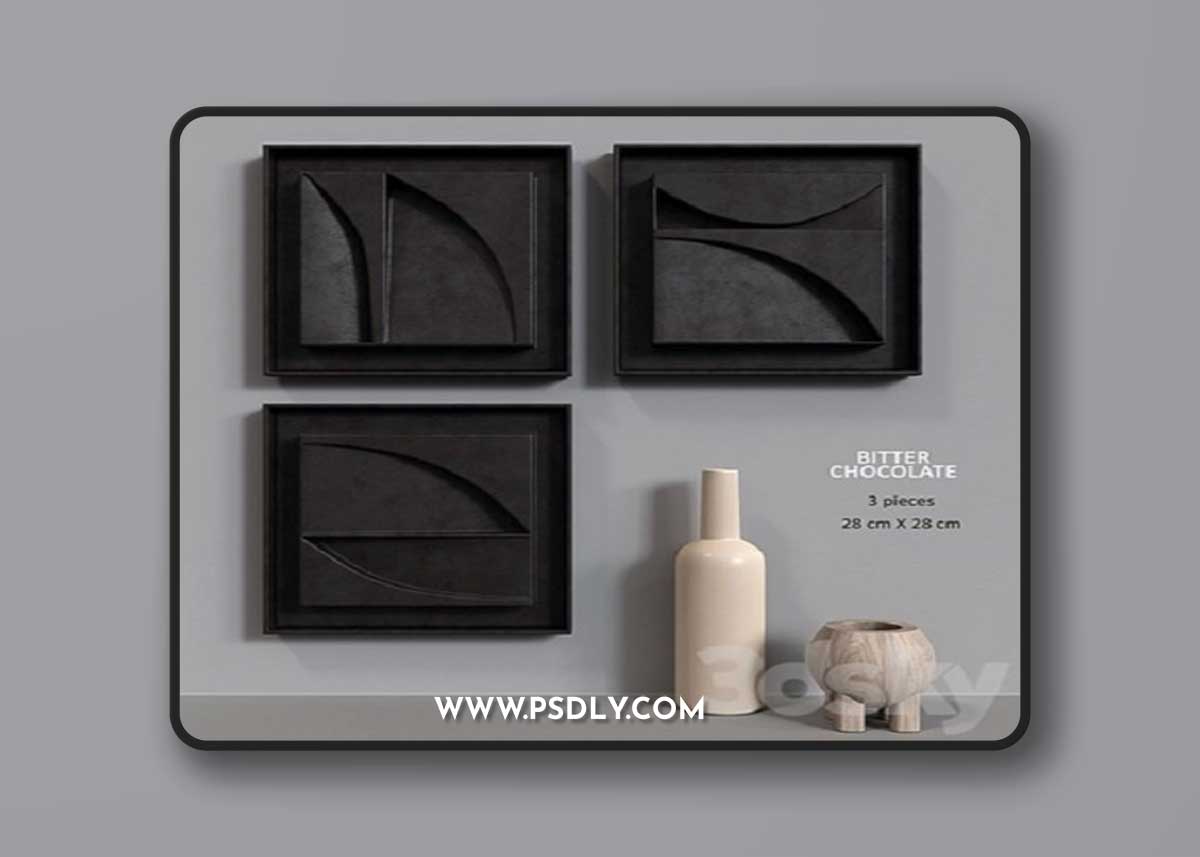 Decorative set BITTER CHOCOLATE 3D Model