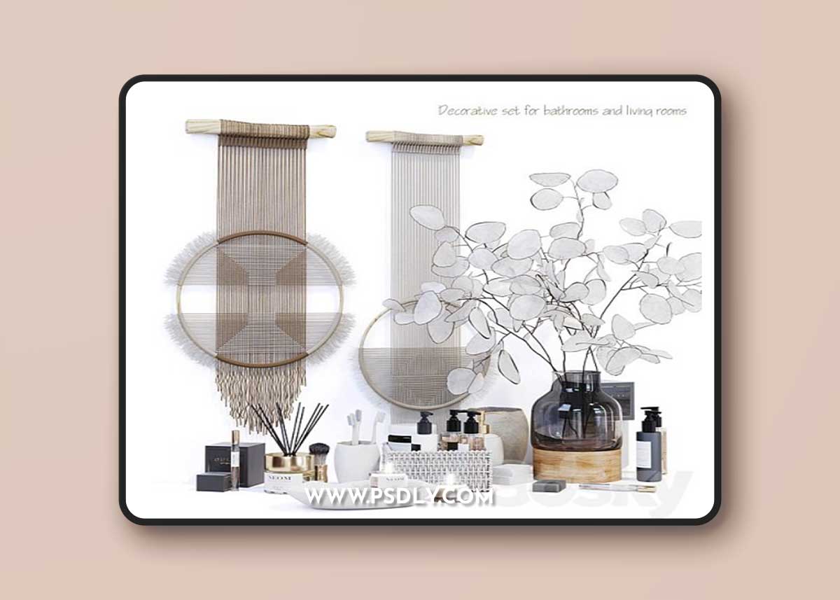 Decorative set for bathrooms and living rooms