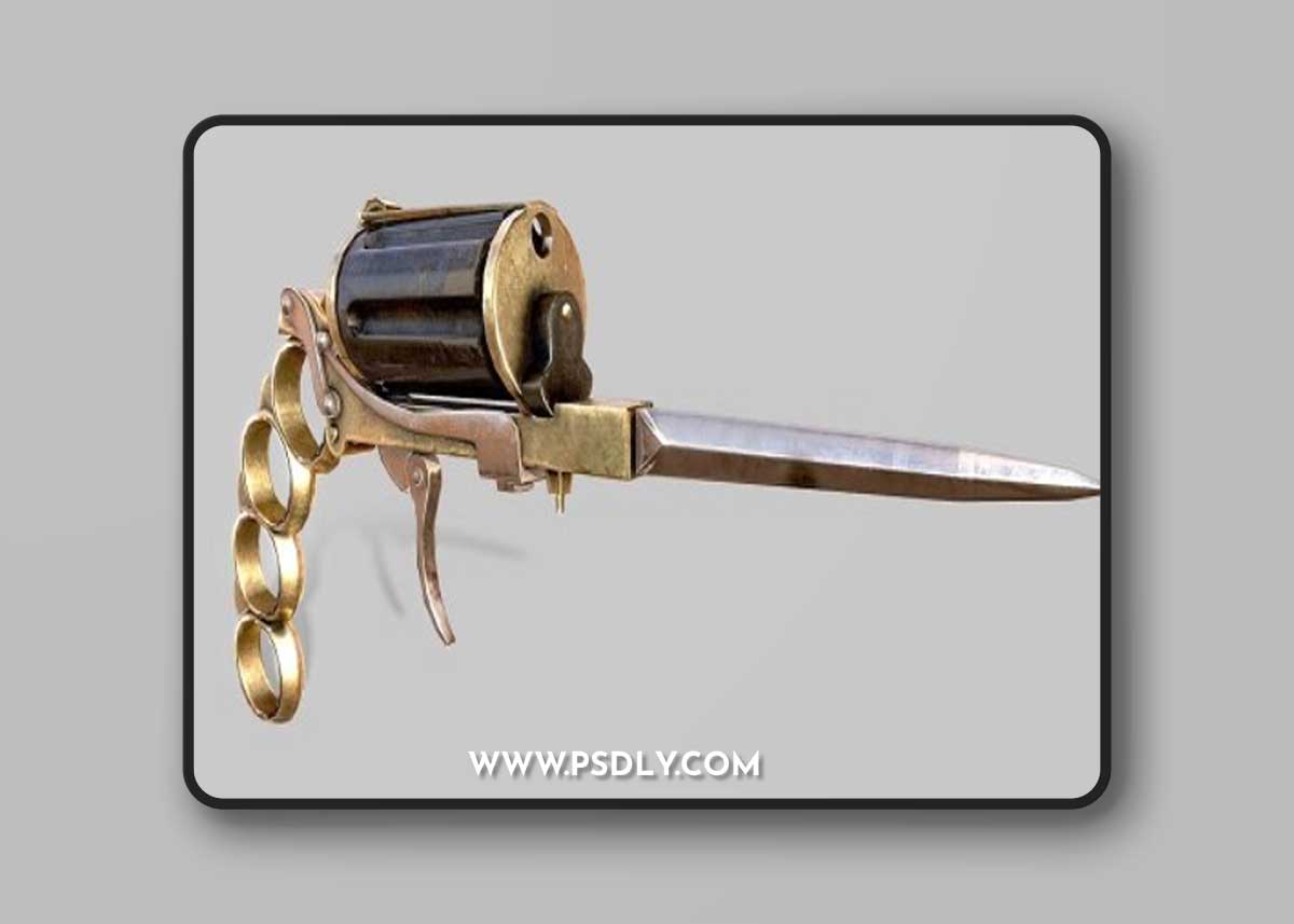 Foldable Revolver 3D Model