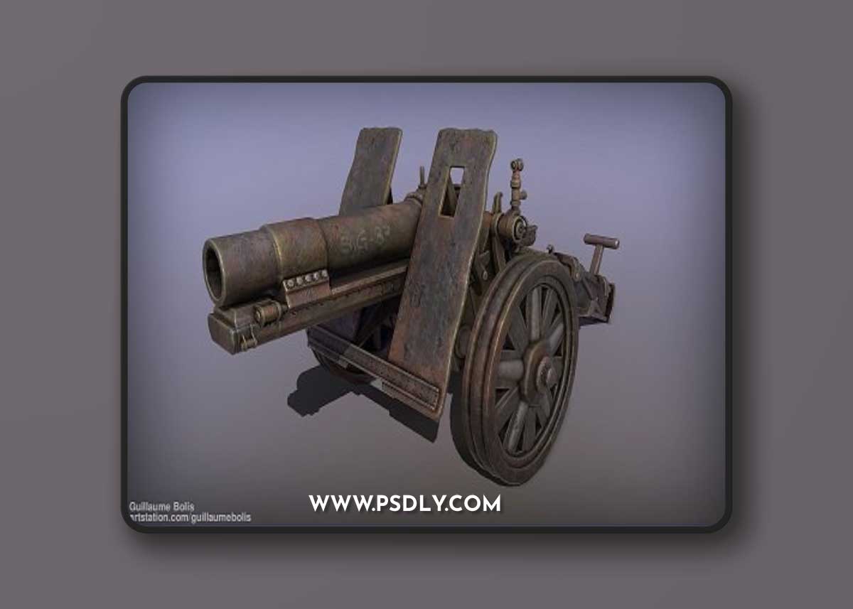 German artillery 15cm SIG 33 3D Model