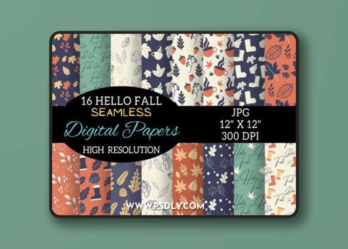Hello Fall - 64 Seamles Patterns Collection