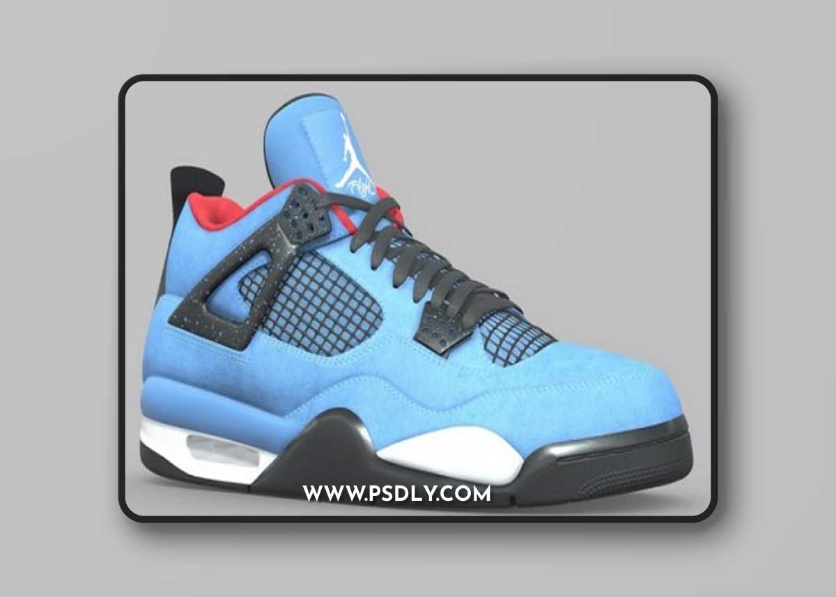 Jordan 4 Travis Scott 3D Model