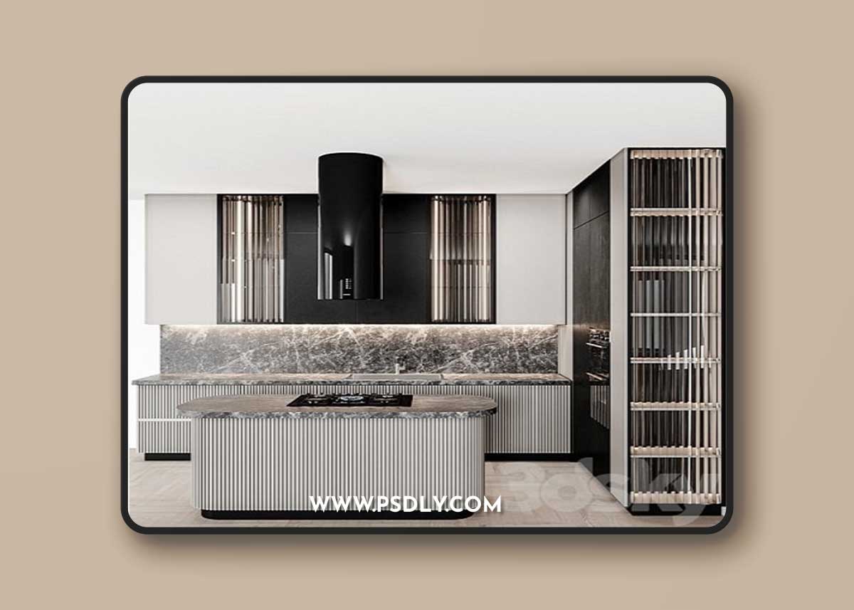 Kitchen Modern82 Italian Design 3D Model