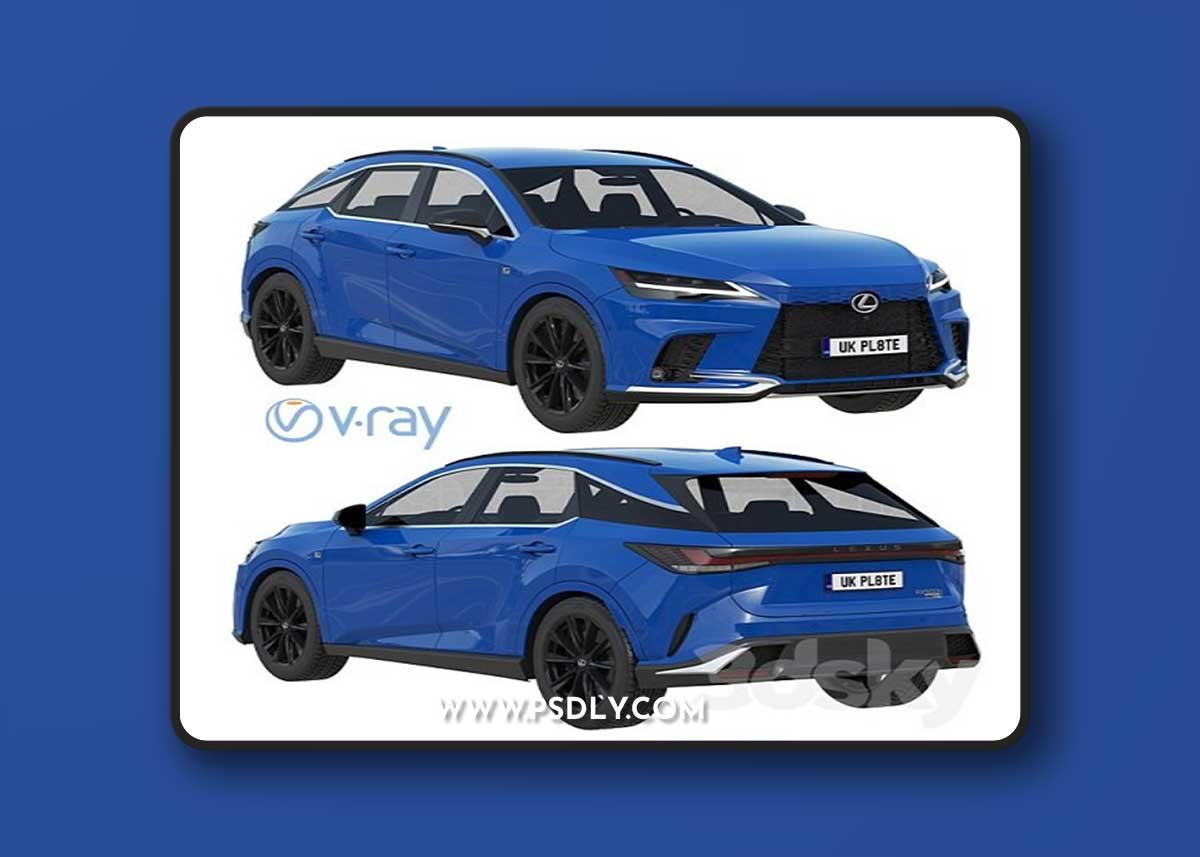 Lexus RX 500h F-Sport 2023 3D Model
