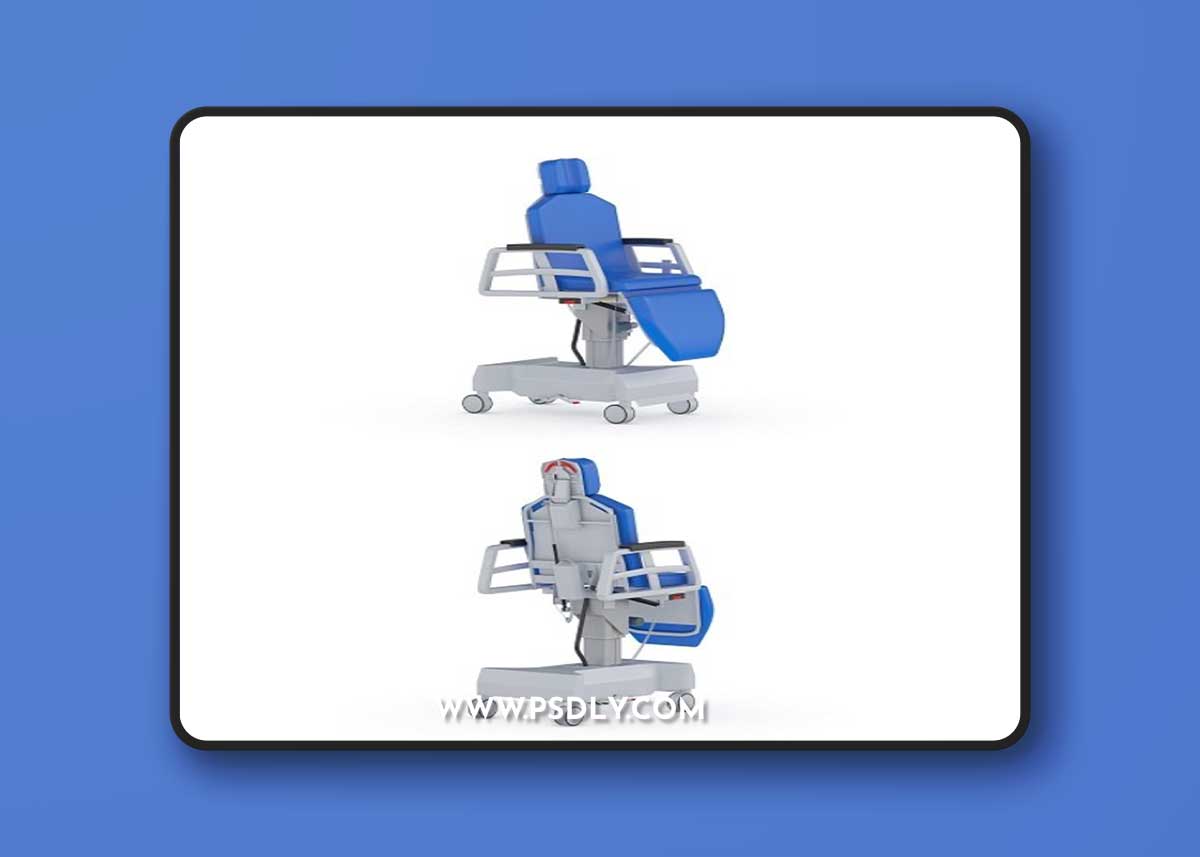 Medical Surgical Stretcher Chair PBR Realistic