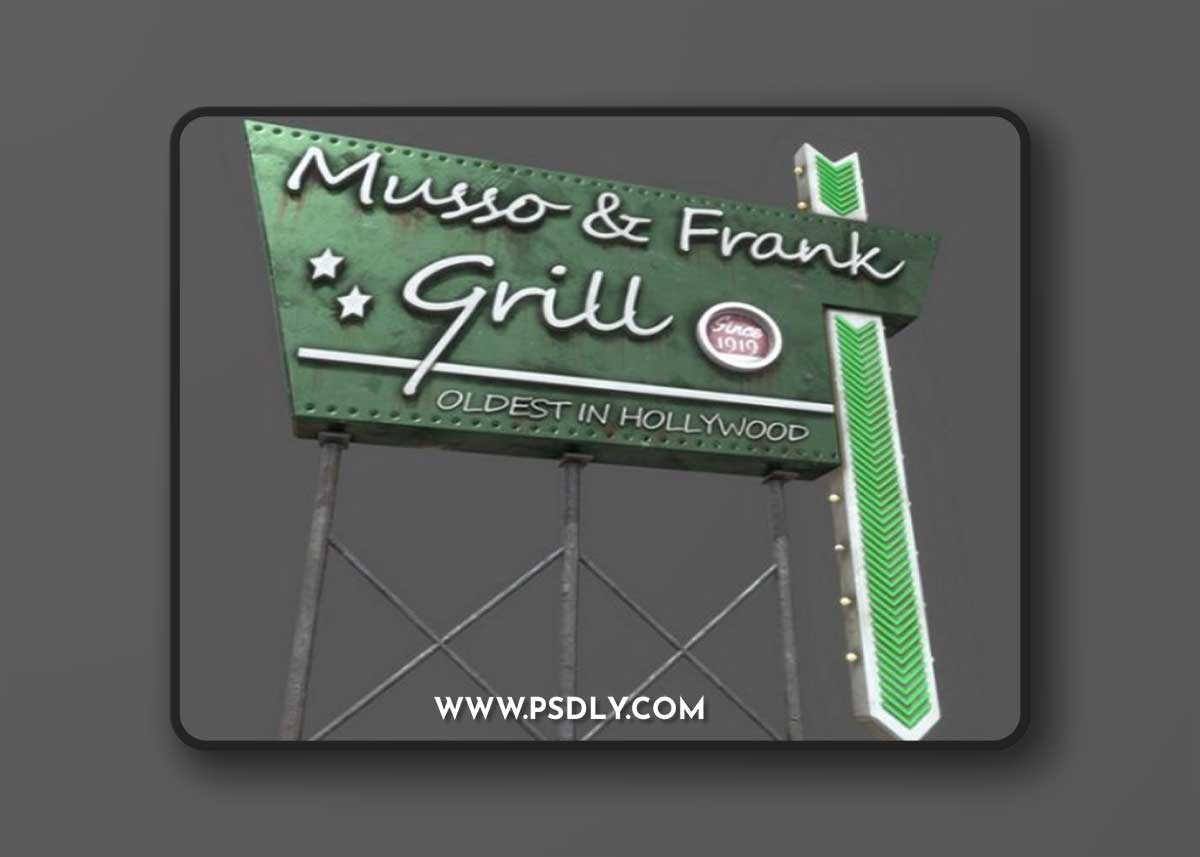 Musso & Frank Restaurant Signage 3D Model