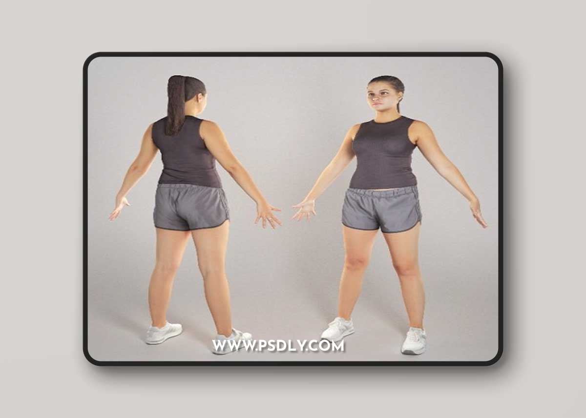 Pretty young woman in A-pose 279 3D Model