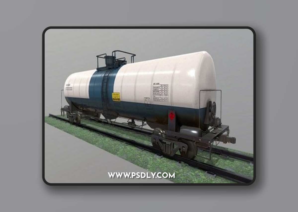 Railway Tank Car 3D Model