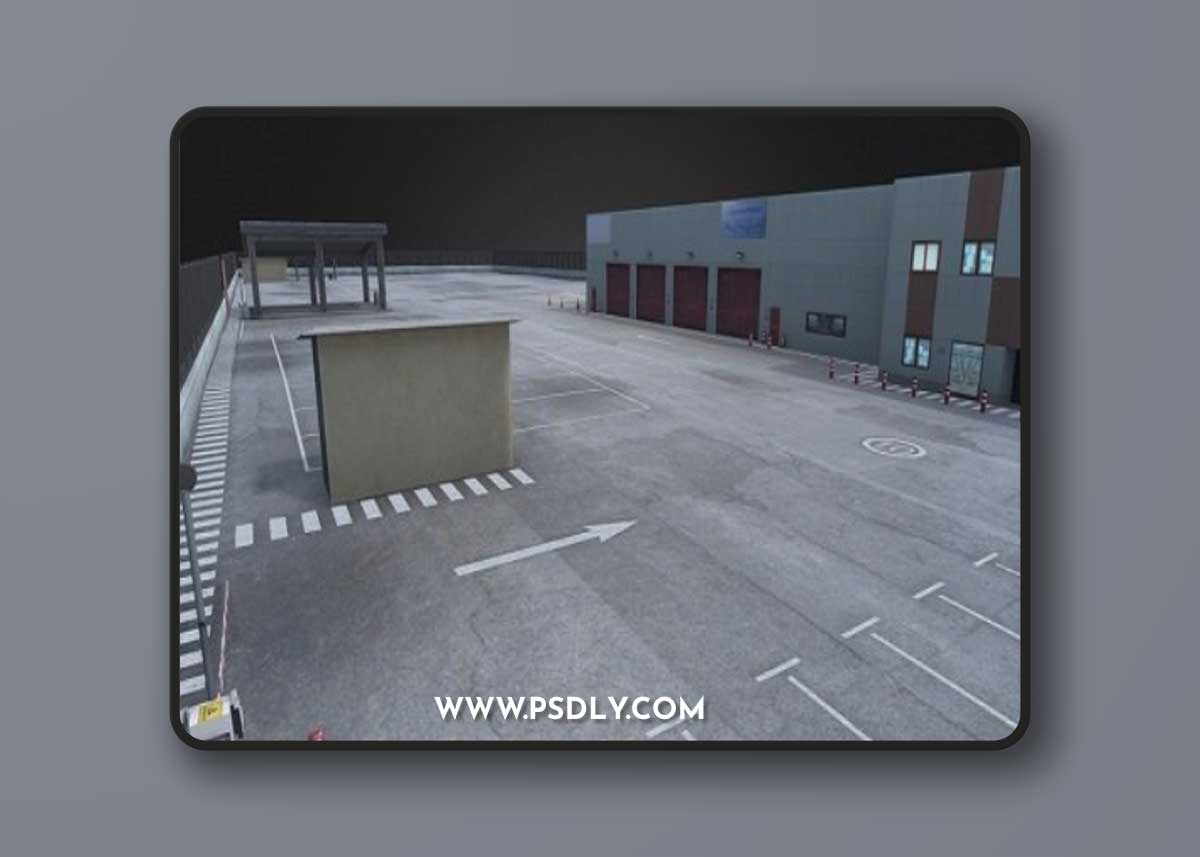 Real Parking Bus For Simulation / VR / AR 3D Model