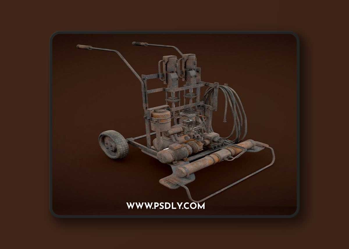 Rusted machinery device 3D Model