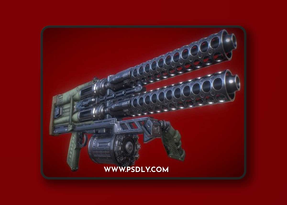 Sci-Fi Heavy Assault Rifle 3D Model