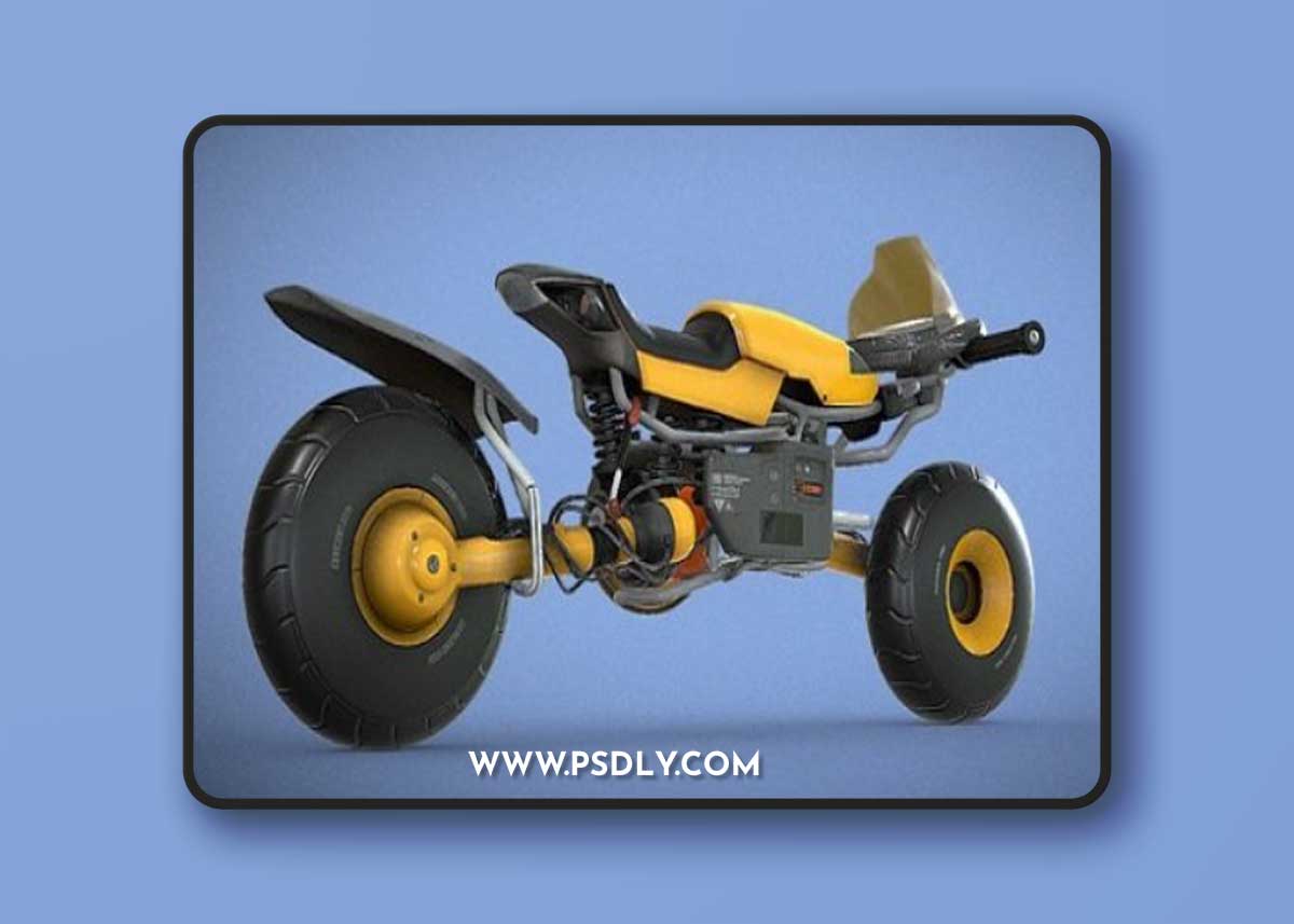 Sci-fi electric bike 3D Model