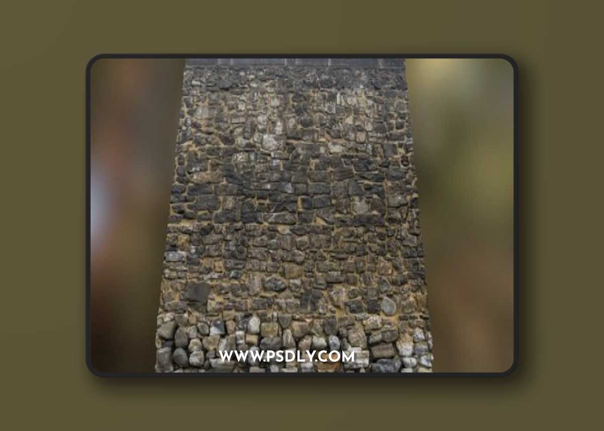 Stone wall slice scan 3D Model