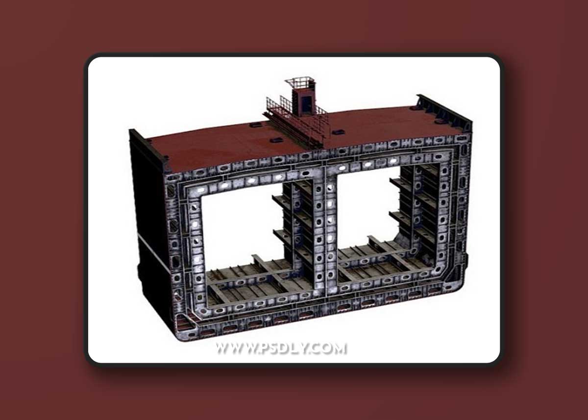 Tanker ship section 3D Model