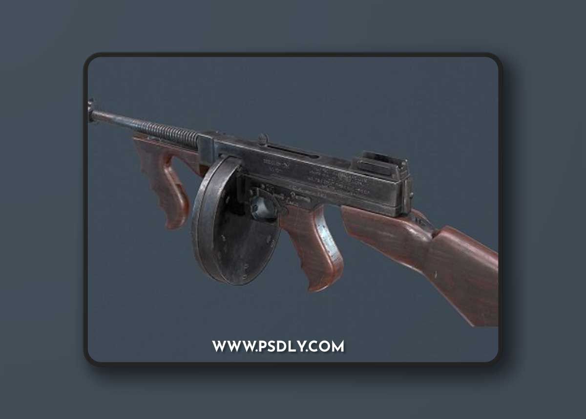 Thompson Submachine Gun 3D Model