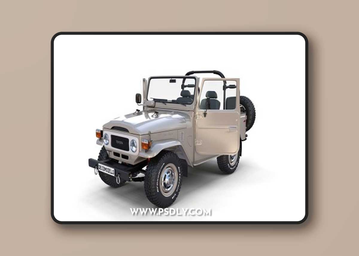 Toyota Land Cruiser FJ 40 Top Down with Interior db 3d models