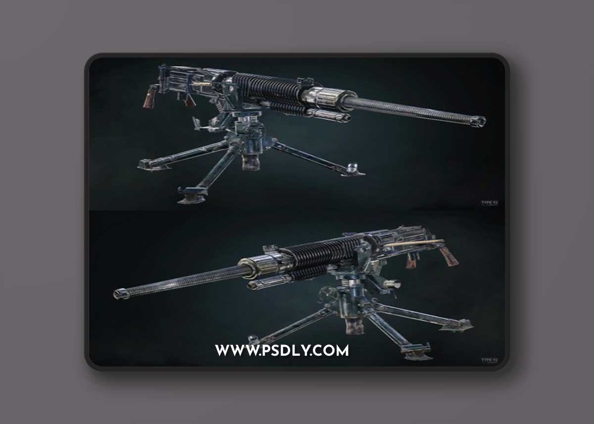 Type 92 Heavy Machine Gun 3d model