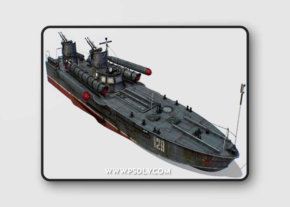 USSR torpedo boat project 123 BIS Komsomolets 3D Model