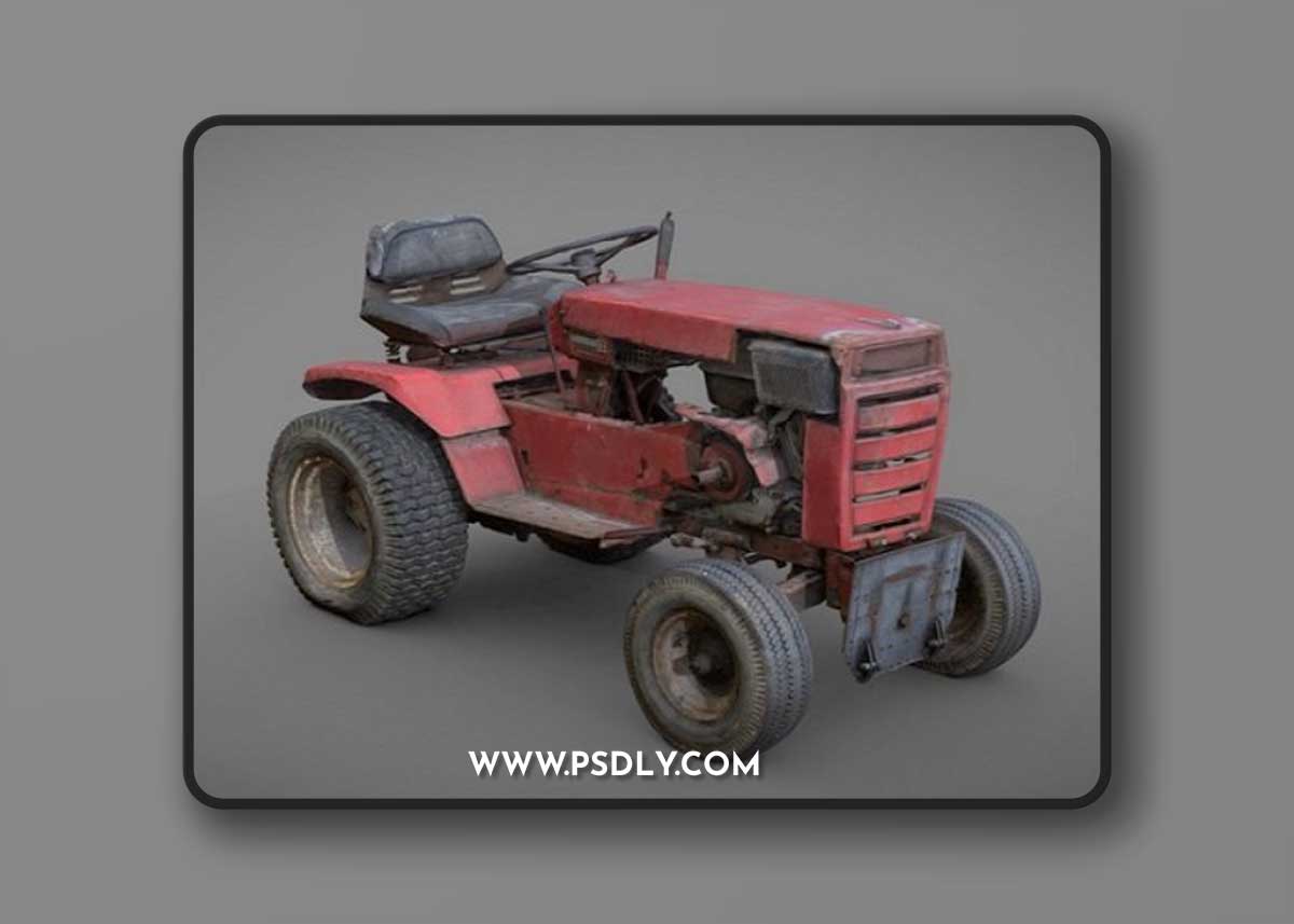 Vintage Garden Tractor 3D Model
