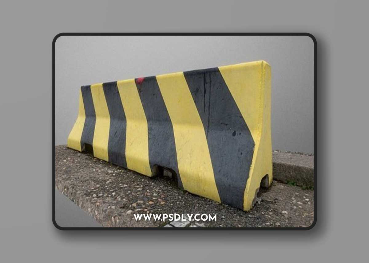 Yellow jersey road barrier 3D Model