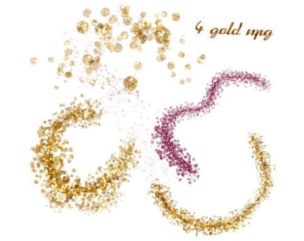 Watercolor Circles Clipart & Decorative Golden PNG Graphics 2 image 419