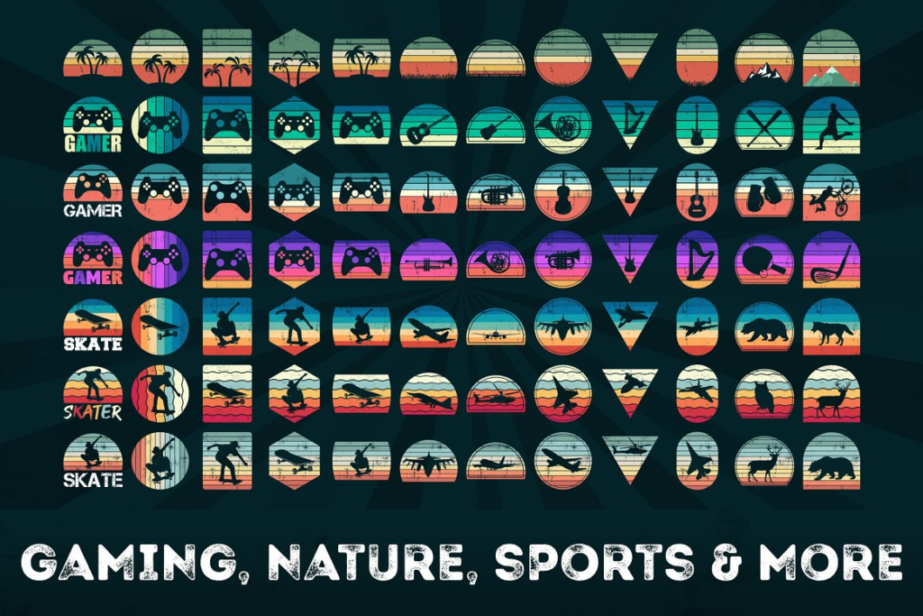 CreativeMarket - 500 Retro SVG Vintage Sunsets Bundle 7432111 2 image 423