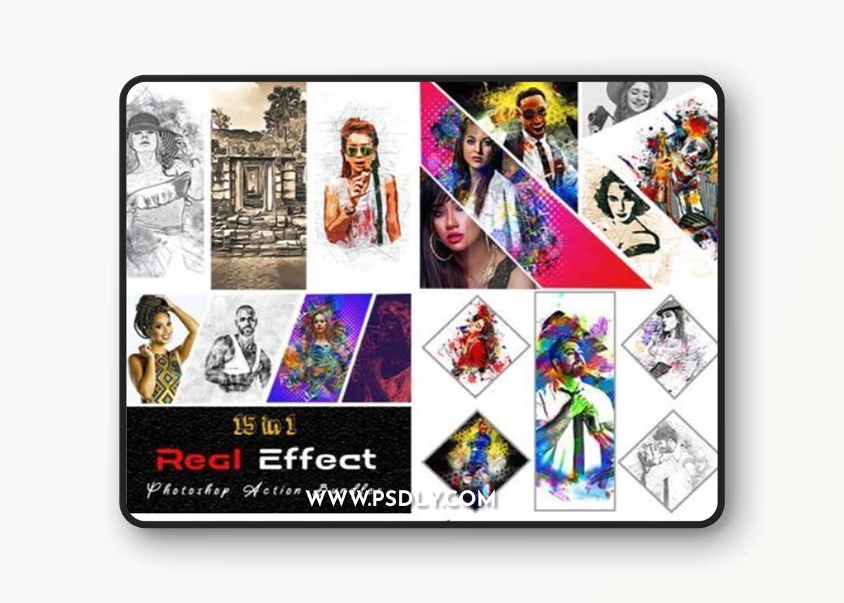 15 in 1 Uniqure Photoshop Action Bundles