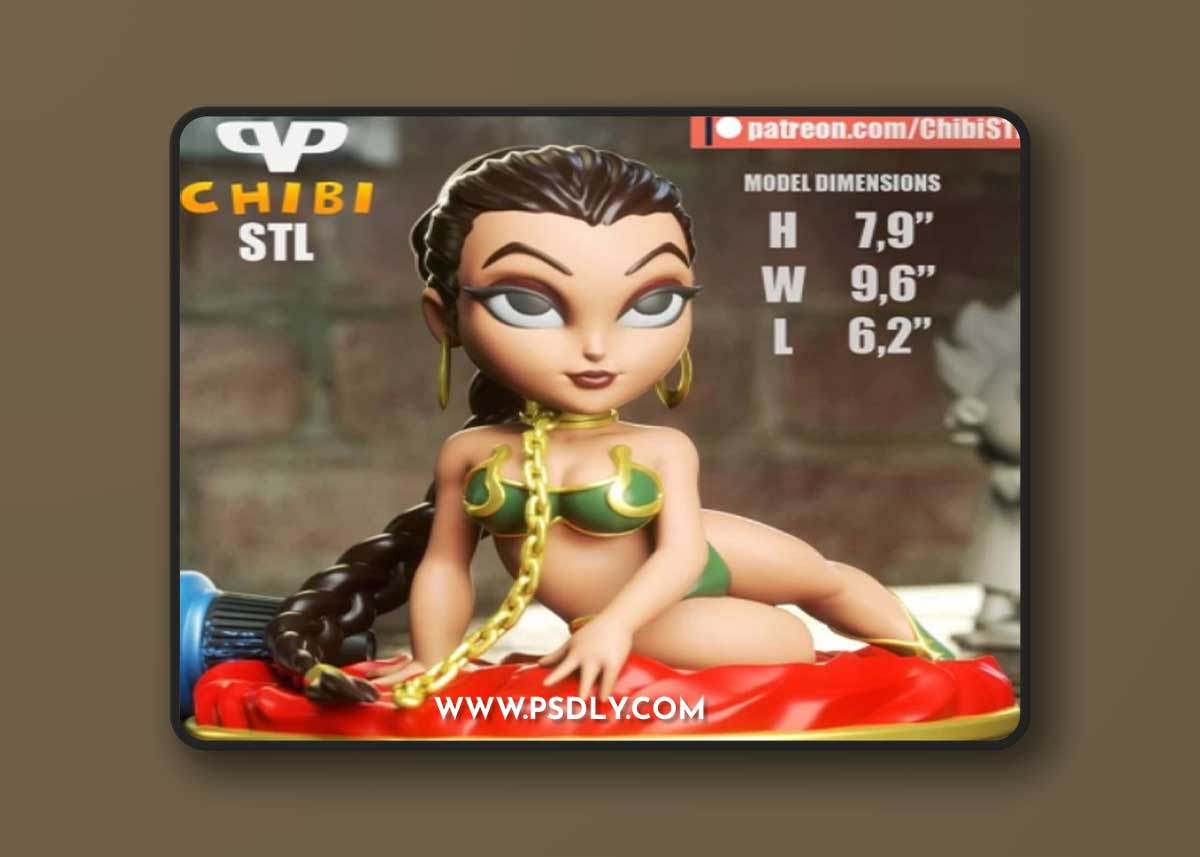 3DXM Princess Leia Slave Chibi 3D Print Model