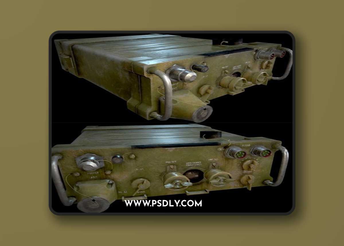 AN / PRC-77 Portable Radio Transceiver 3D Model
