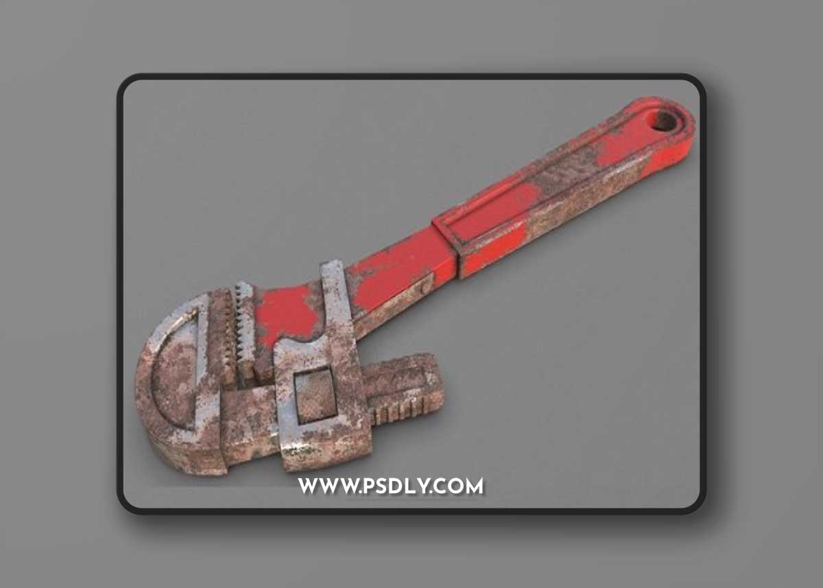 Adjustable pipe wrench 3D Model