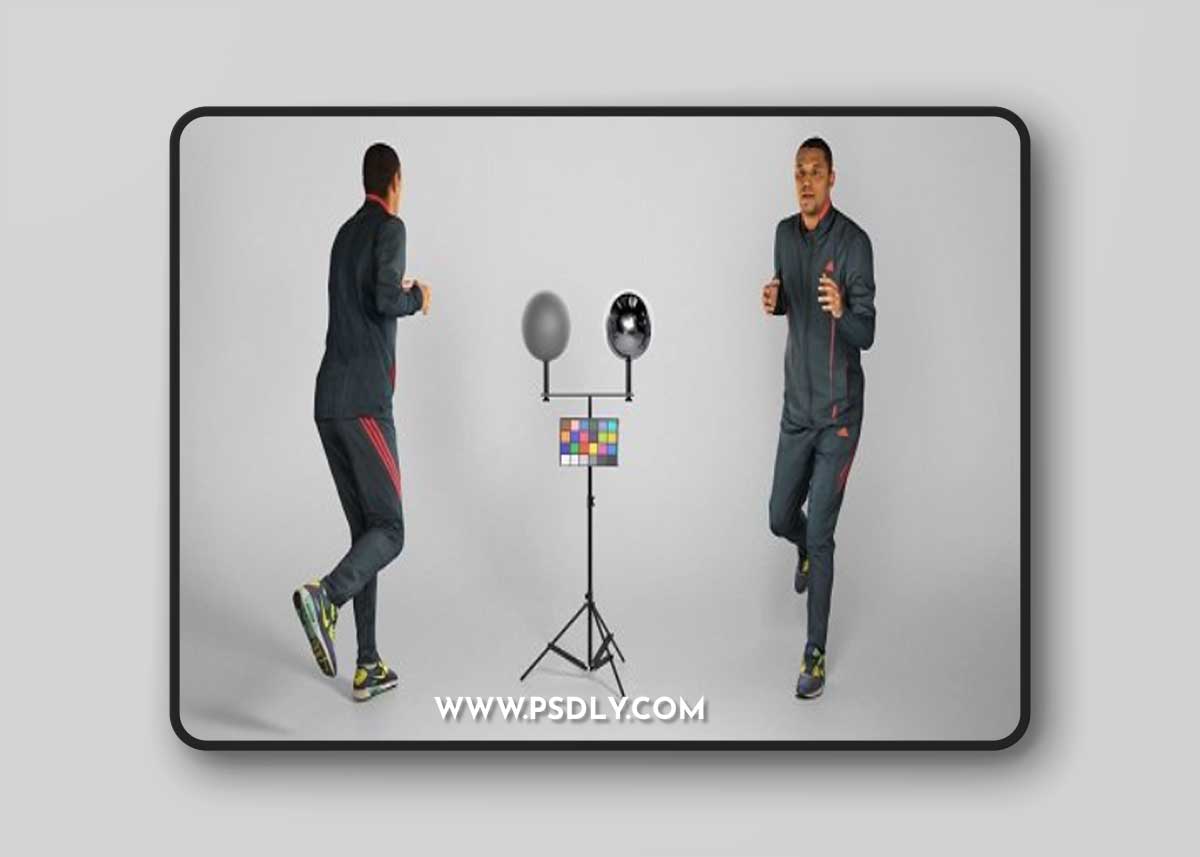 African man in sportsuit running 218 3D Model