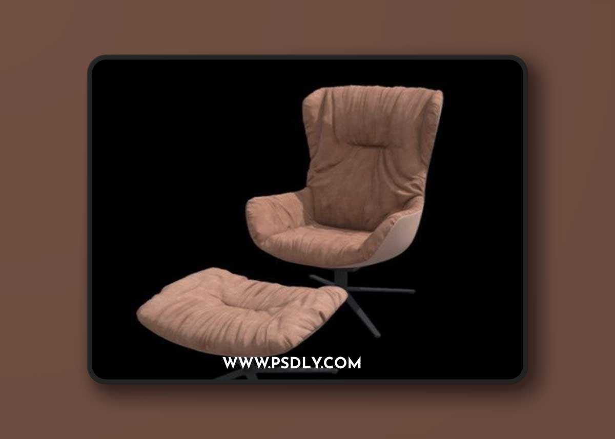 Armchair Leya Wingback Replica 3D Model