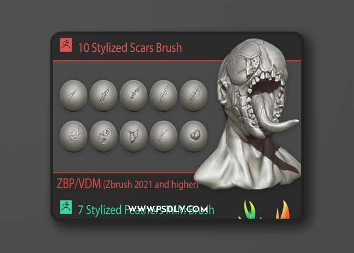 ArtStation - Fred Taylor - Stylized VDMs, Brushes, Pattern, Alphas, Folds