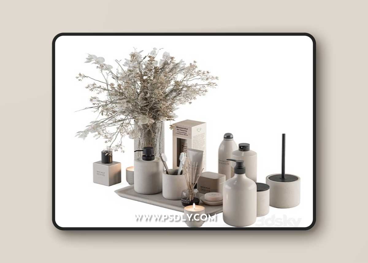 Bathroom accessory Set with Dried Plants Set 20