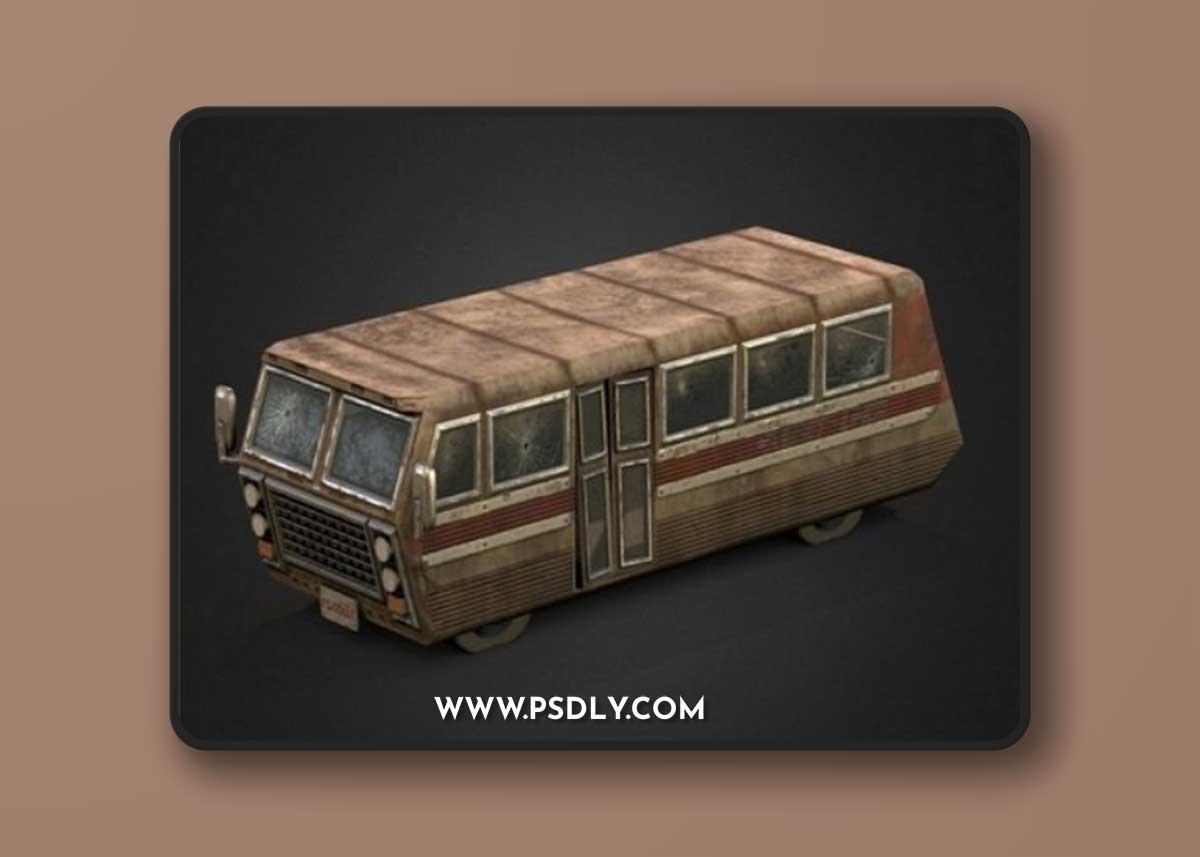 Busted Bus 3D Model