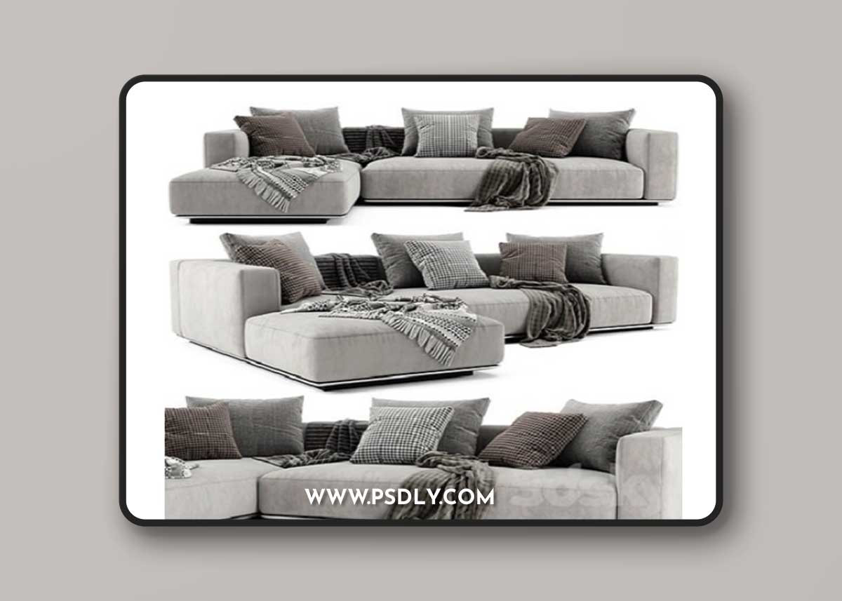 Flexform Grandemare Chaise Longue Sofa