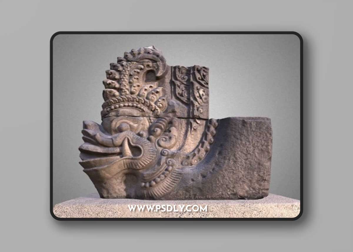 Cham Makara sea monsters 12th centuries 3D Model