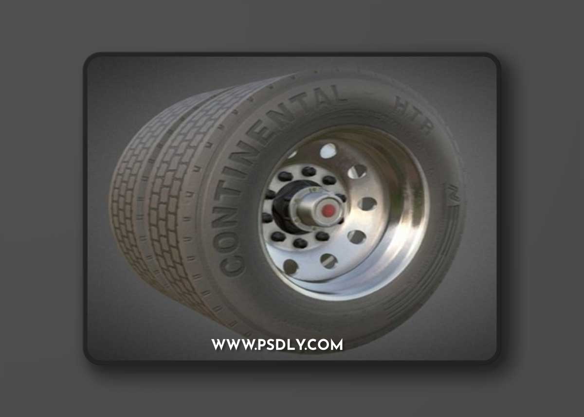 Chrome Trailer Wheel WSHC 3D Model