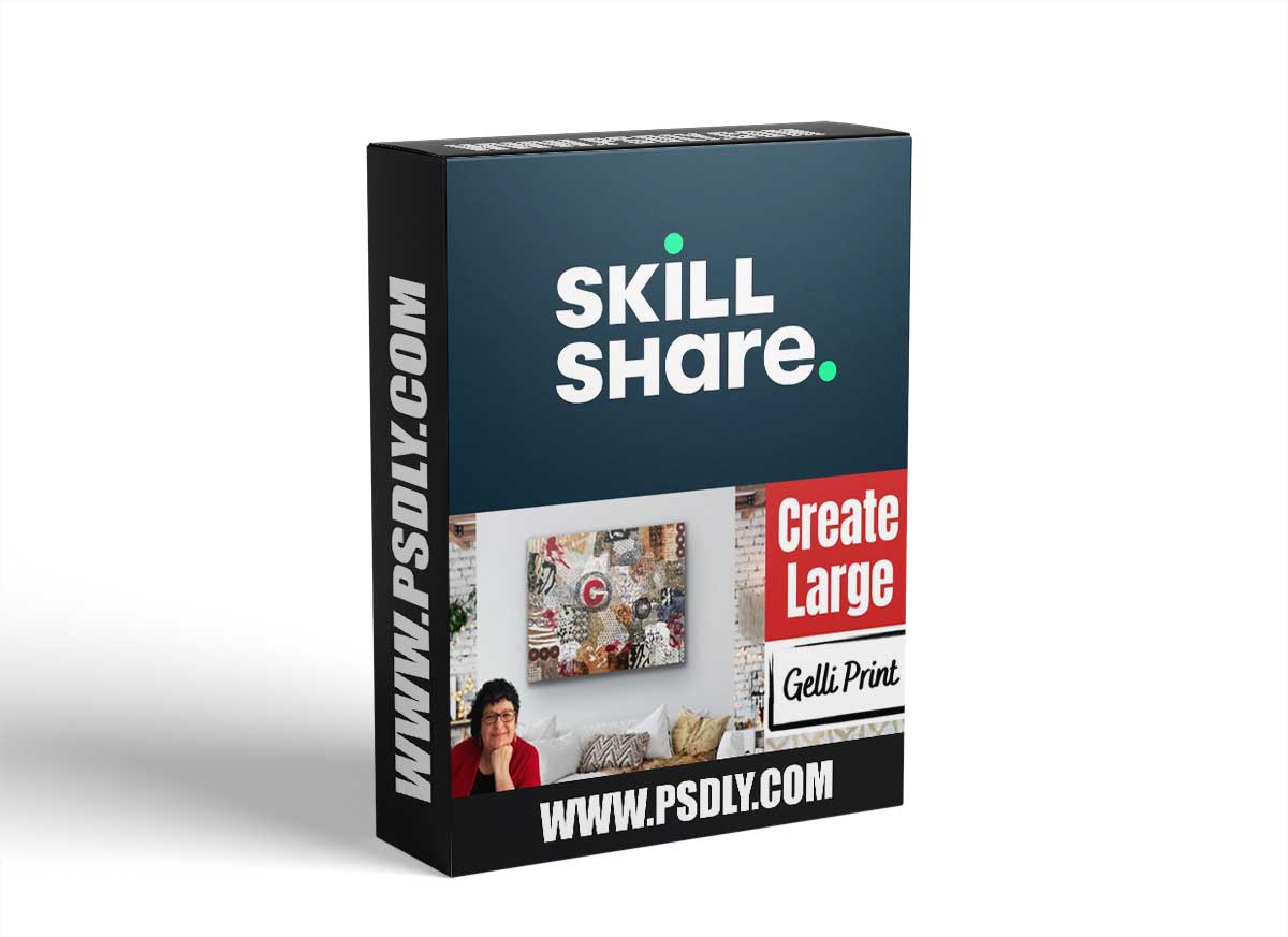 Create Large Scale Gelli Print Collage Artwork on Canvas