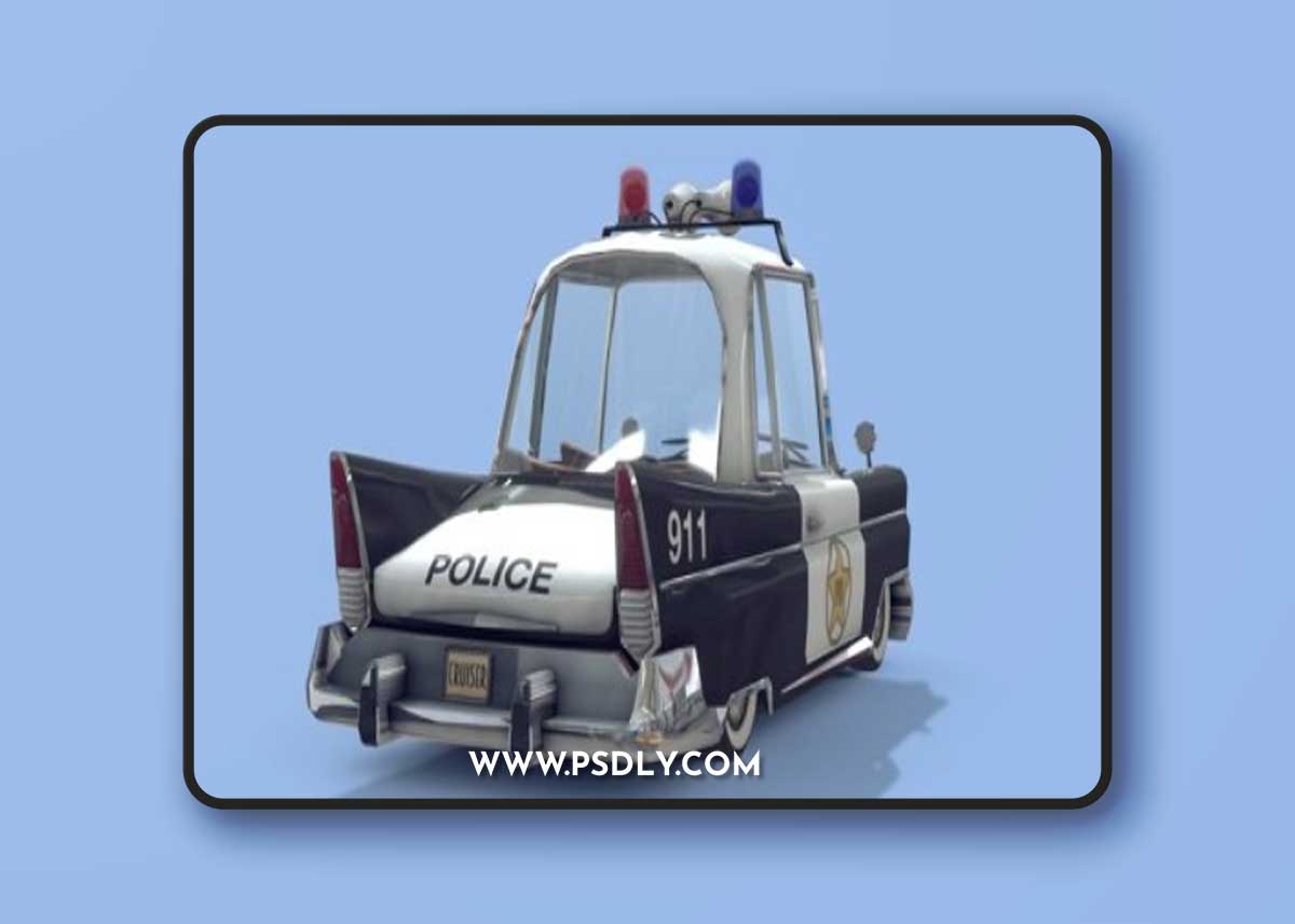 Cruiser - Retro Cartoon Car PBR 3d model