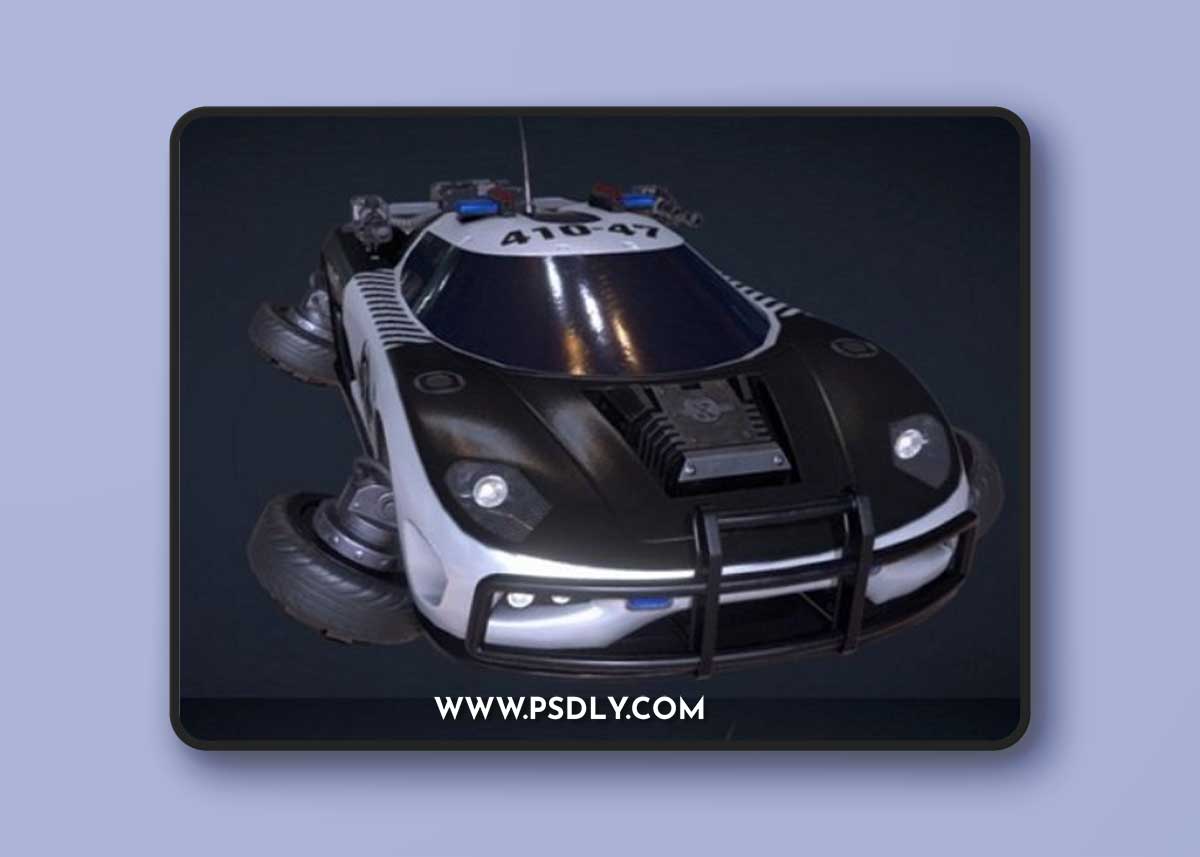 Cyberpunk Cop Car 3D Model