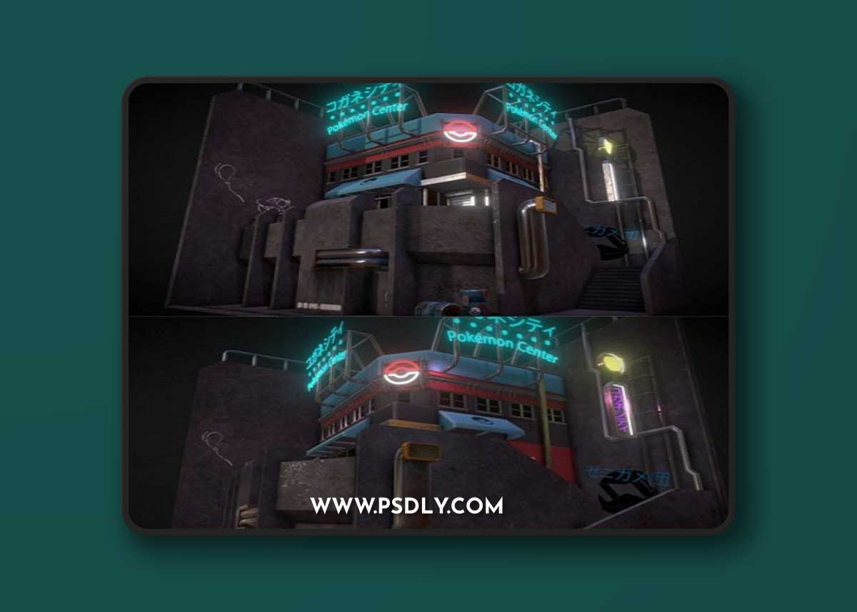 Cyberpunk Pokemon Center