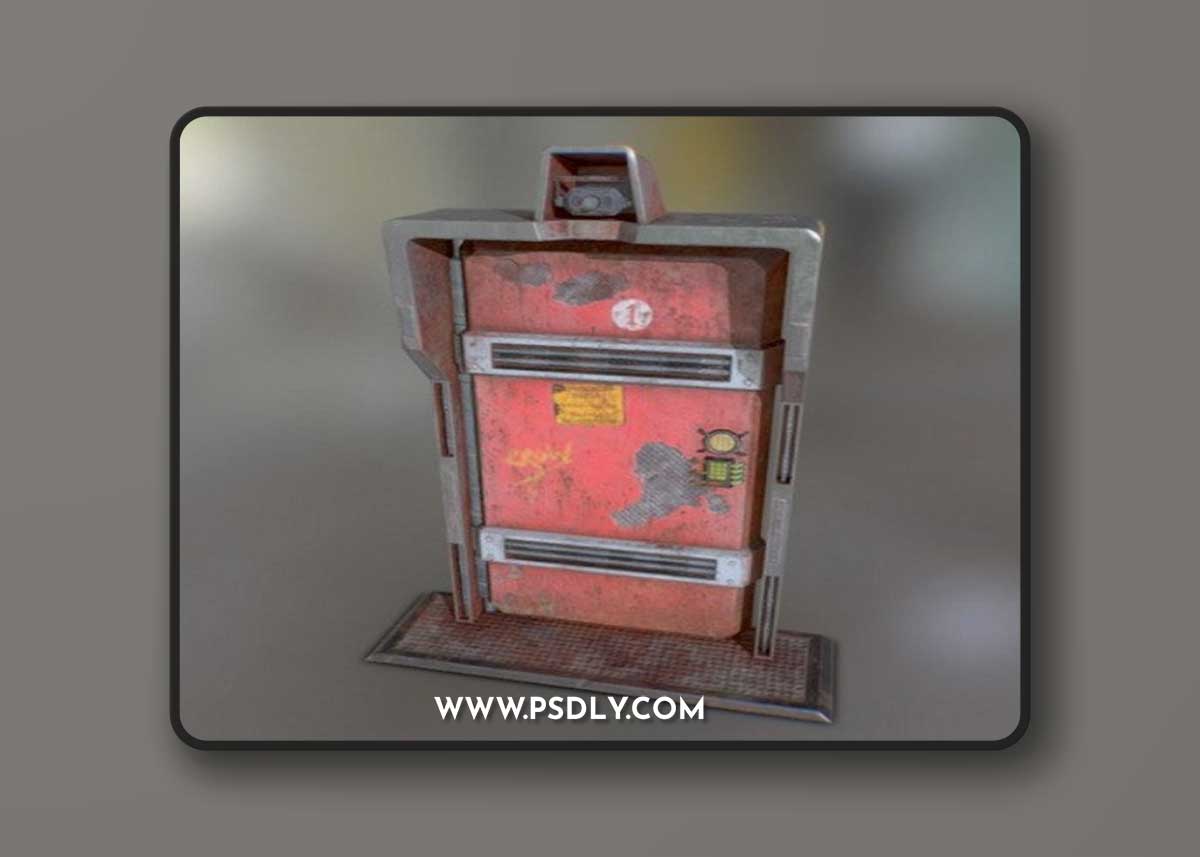 Cyberpunk metal security door 3D Model