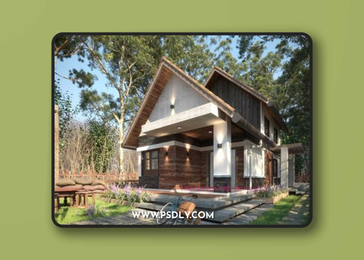 Exterior House Scene 02 3D Model