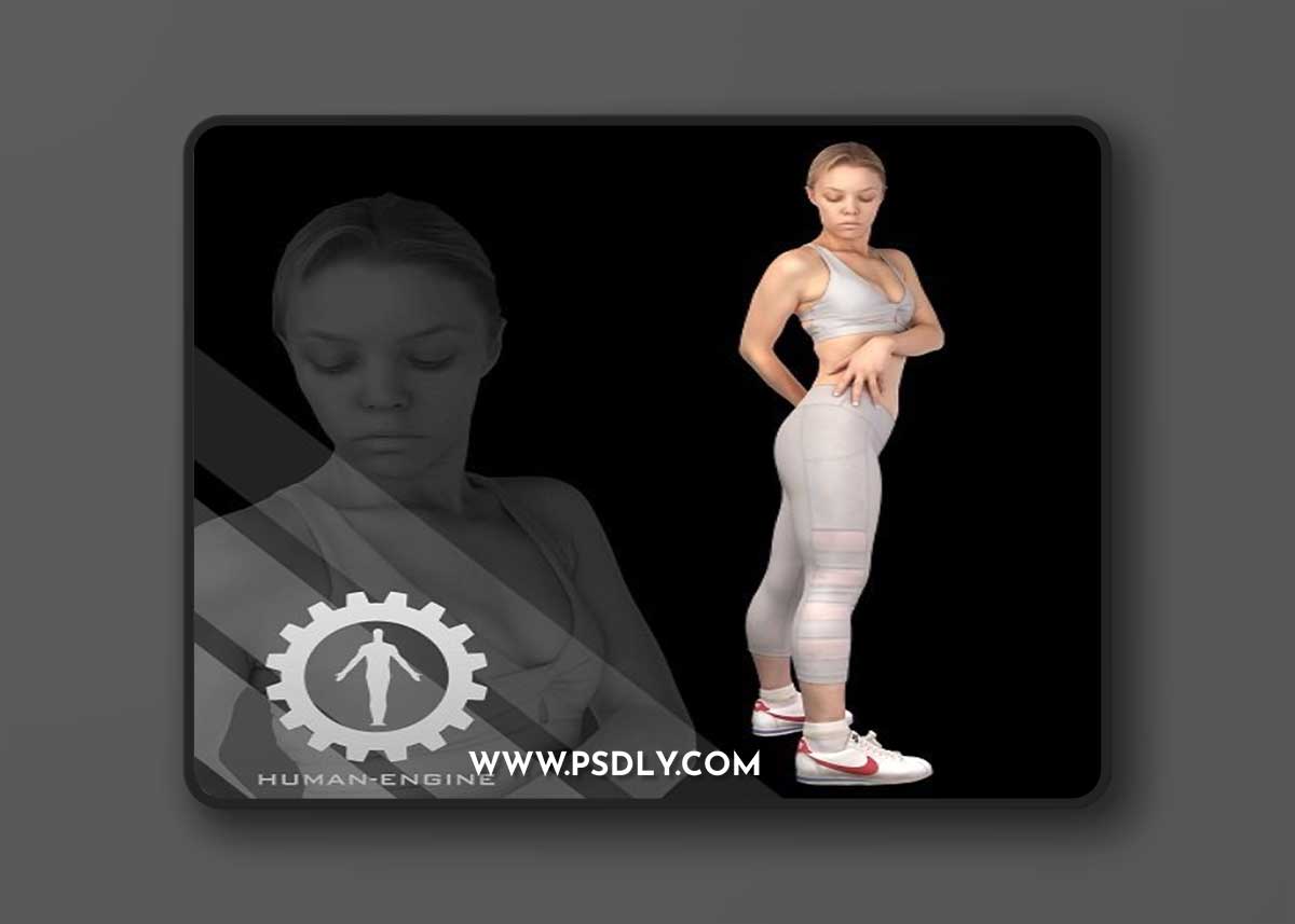Female Scan - Olga 92 VR / AR / low-poly 3d model